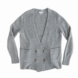 Haven Well Within Grey 100% Cashmere Cardigan, Double Breasted, Knit, Medium